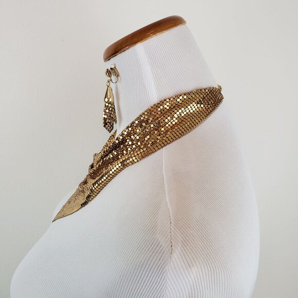 Whiting & Davis bandana-style necklace and earring set - Picture 16 of 16